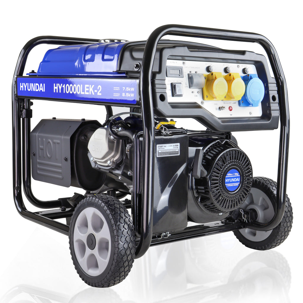 Hyundai HY10000LEK-2 The 8kW/10kVA* Recoil & Electric Start Site Petrol Generator