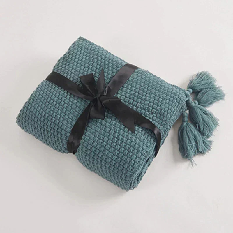 Textured Knitted Throw | Soft Sofa Comfort Decor