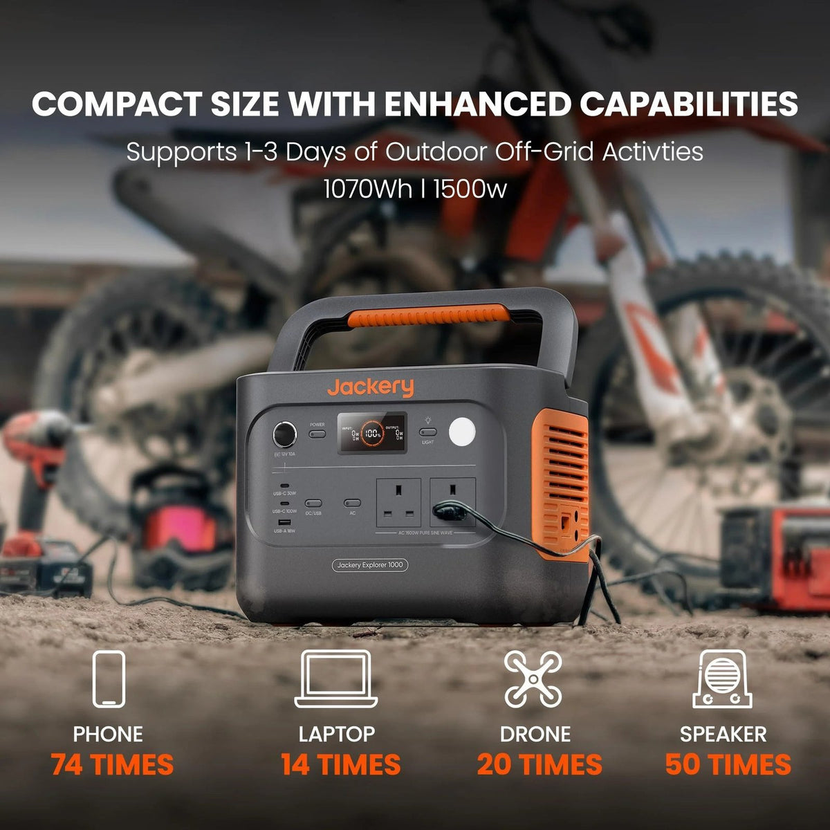1070WH 1500W Portable Power Station – LiFePO4 Battery for Home Backup & Camping