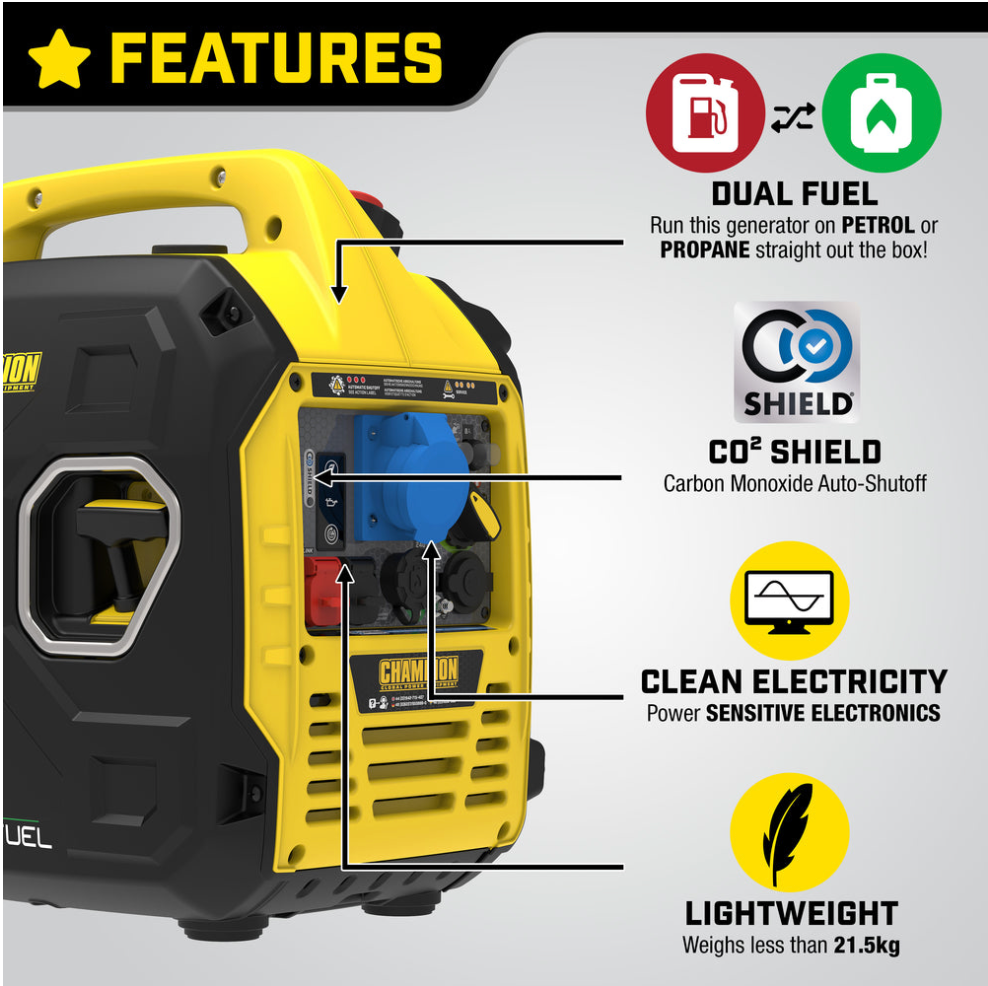 Champion 3000 Watt “Atom Fusion” Dual Fuel Inverter Generator
