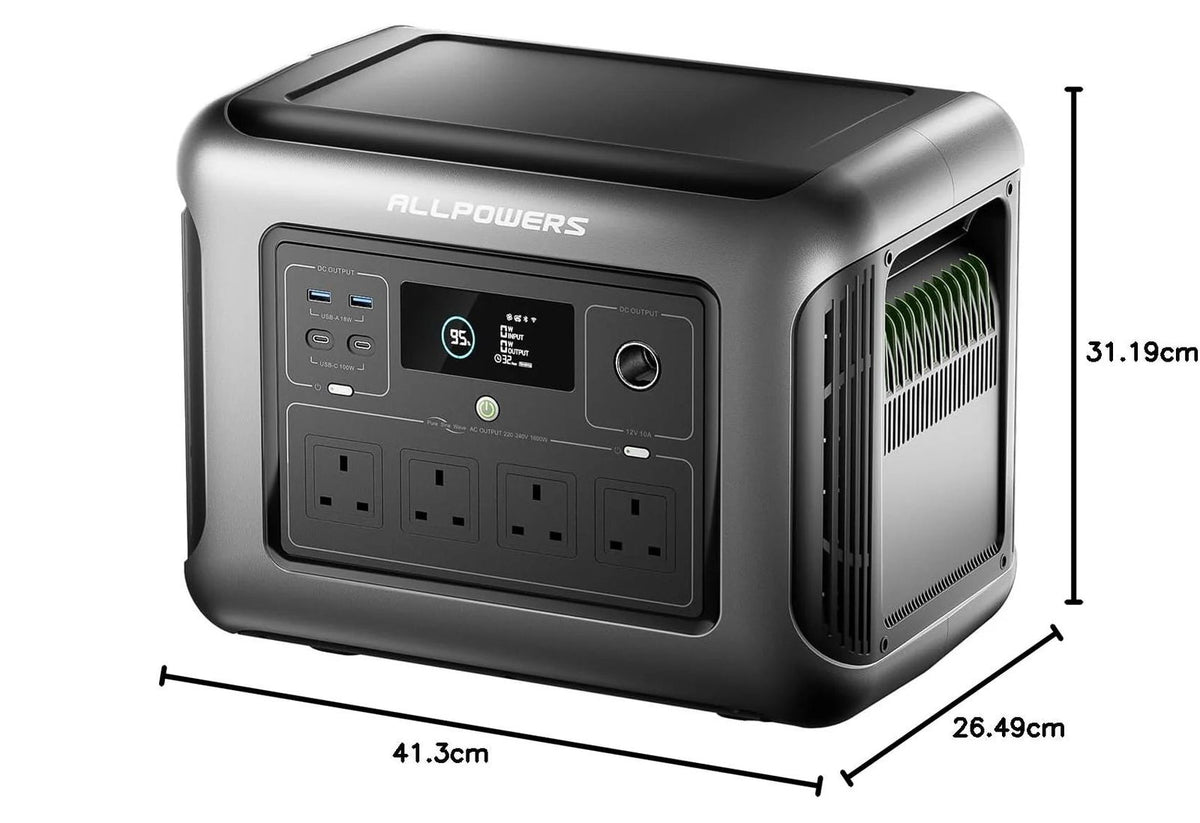 1056WH 1600W Portable Power Station – LiFePO4 Battery Solar Generator for Home Backup & Camping