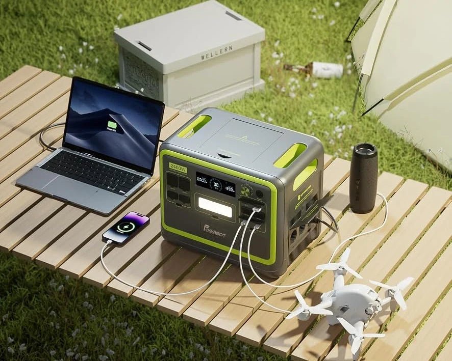 2048Wh Portable Power Station 2400W LiFePO4 Battery Solar Generator with Fast Charging