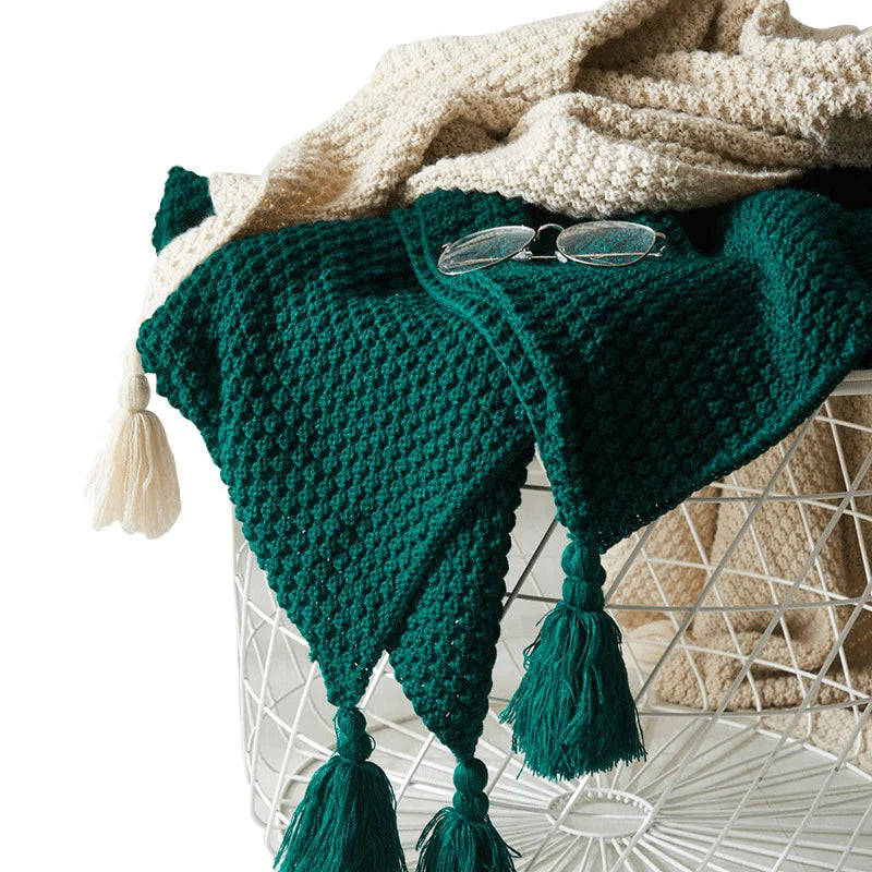 Textured Knitted Throw | Soft Sofa Comfort Decor
