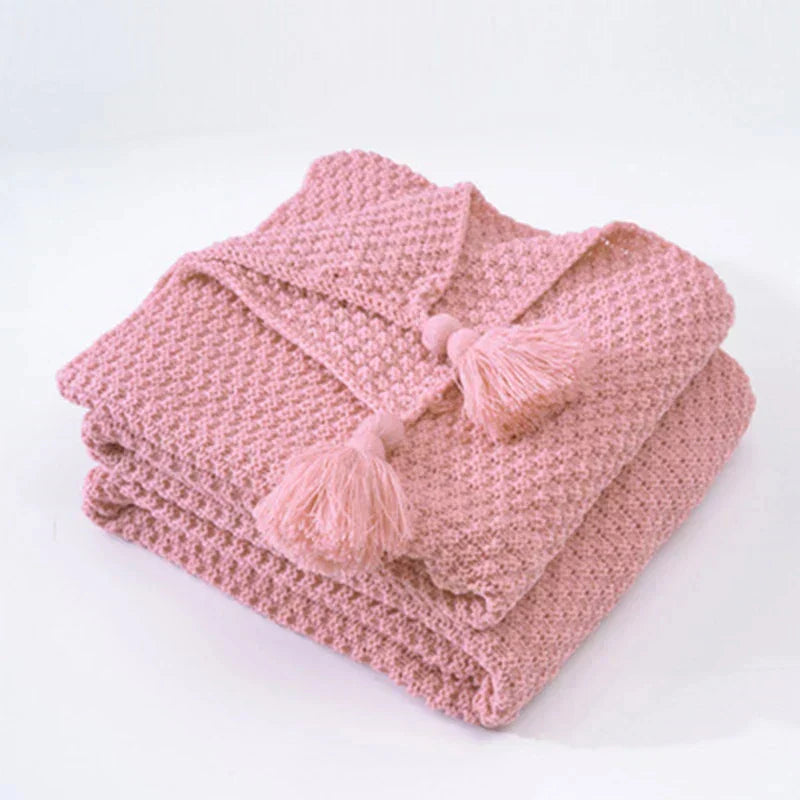 Textured Knitted Throw | Soft Sofa Comfort Decor