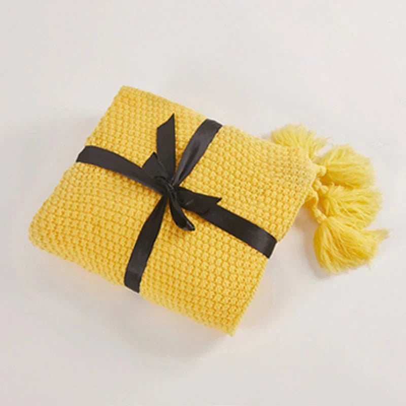 Textured Knitted Throw | Soft Sofa Comfort Decor