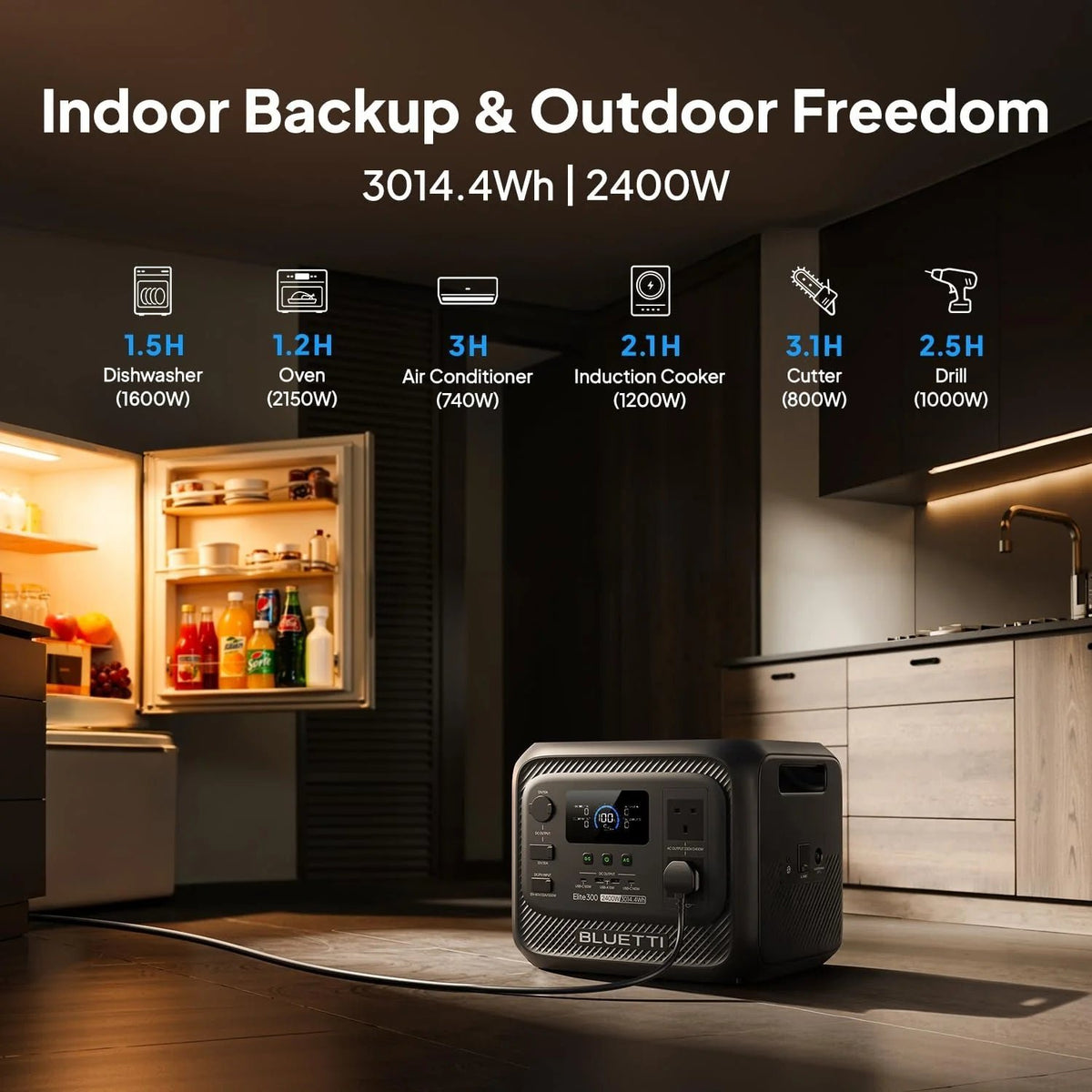 3014.4WH 3014.4W Portable Power Station – LiFePO4 Battery for Home Backup & Camping