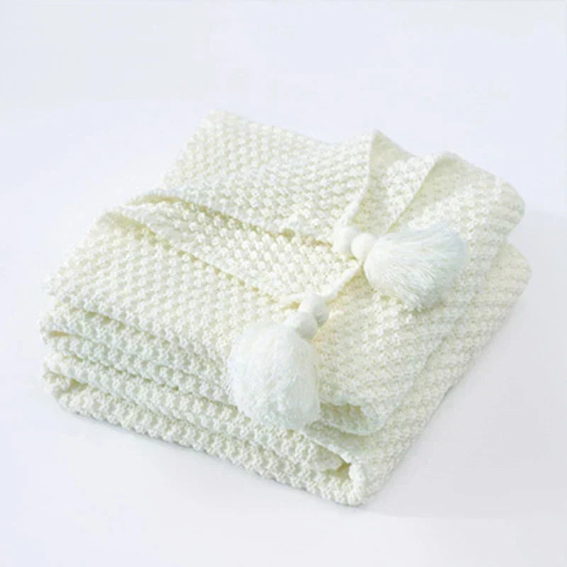 Textured Knitted Throw | Soft Sofa Comfort Decor