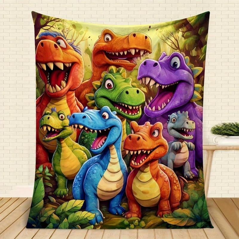 Dinosaur Blanket | Colourful Throw Blanket