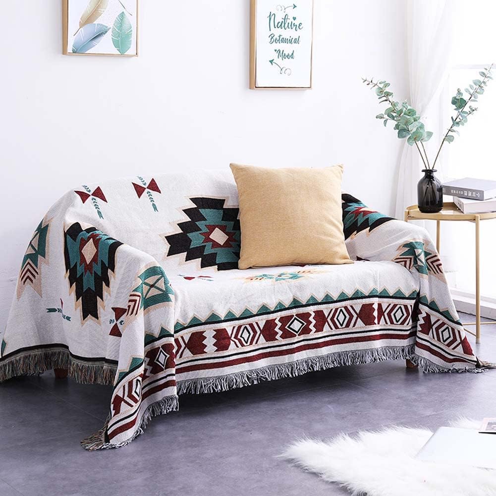 Boho Patterned Sofa Blanket | Cozy Decorative Comfort