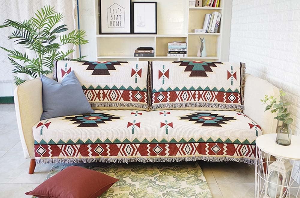 Boho Patterned Sofa Blanket | Cozy Decorative Comfort