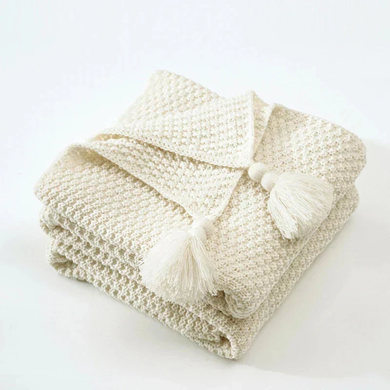 Textured Knitted Throw | Soft Sofa Comfort Decor