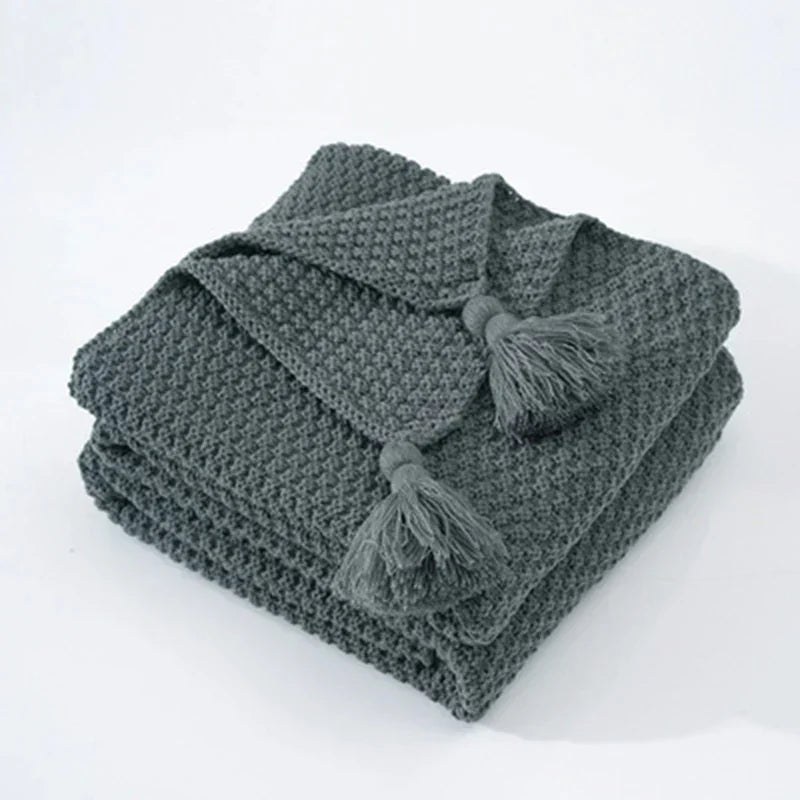 Textured Knitted Throw | Soft Sofa Comfort Decor