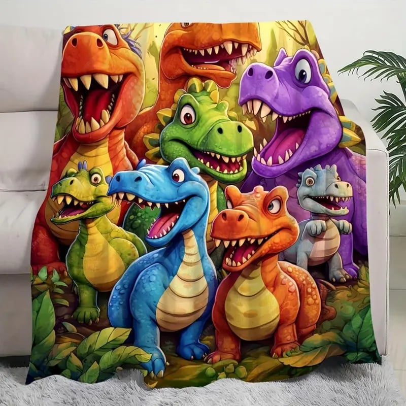 Dinosaur Blanket | Colourful Throw Blanket