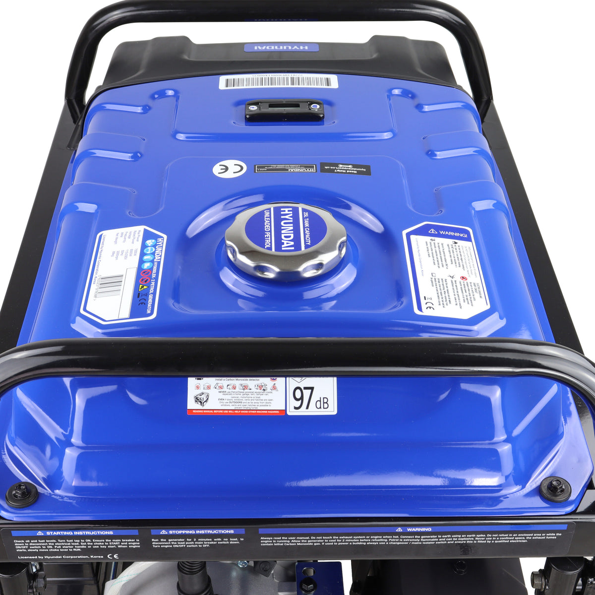 Hyundai HY9000LEk-2 Petrol Generator 7kW / 8.75kVa* Recoil & Electric Start