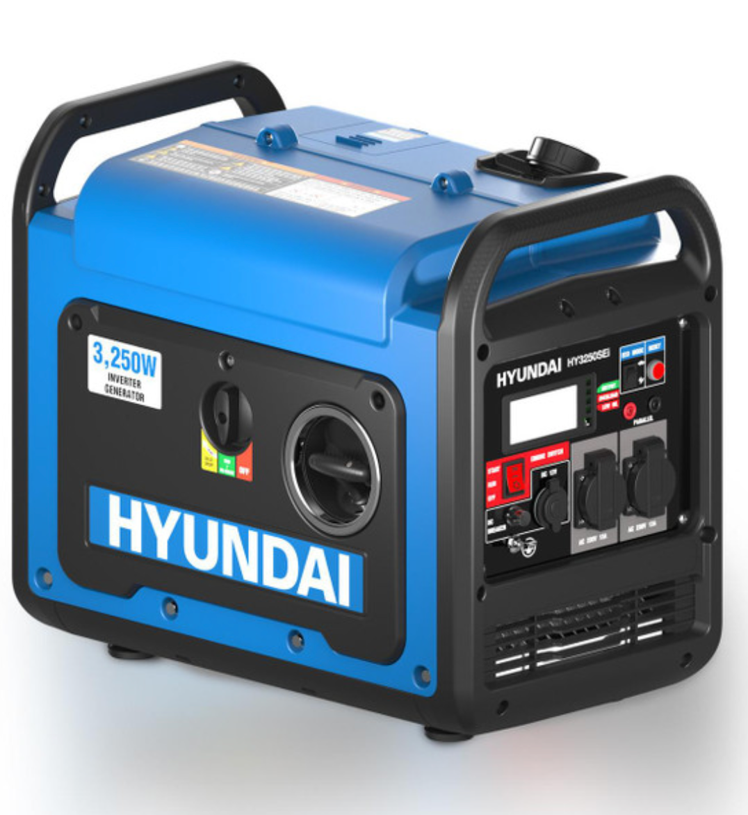 Hyundai 3200W / 3.2kW Petrol Inverter Generator, Pure Sine Wave Output, Lightweight, Quiet with Electric Start | HY3250SEi
