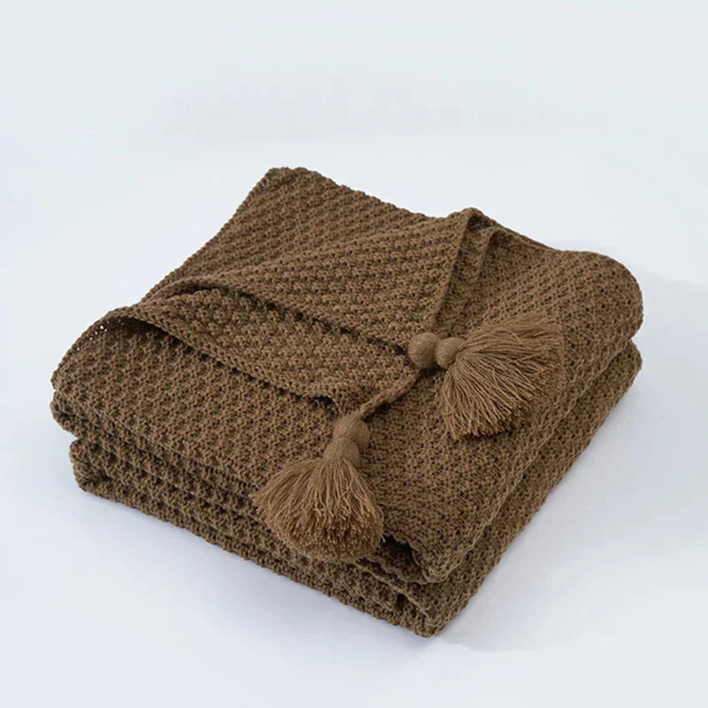 Textured Knitted Throw | Soft Sofa Comfort Decor