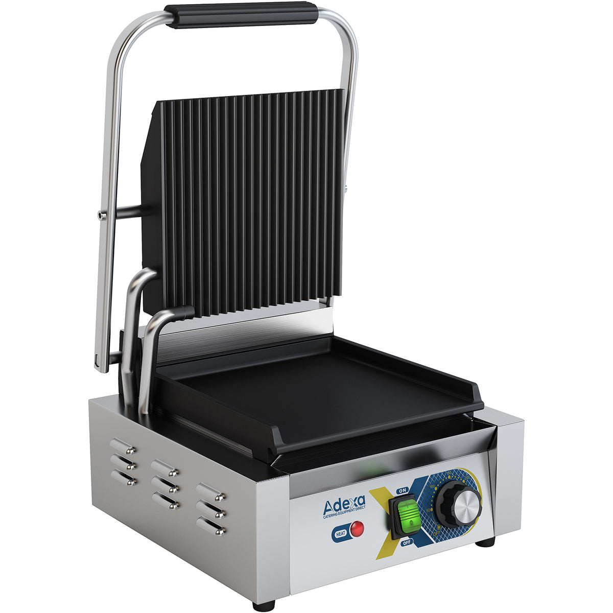 Heavy Duty Panini Contact grill Single Ribbed/Smooth | Adexa EGD10B