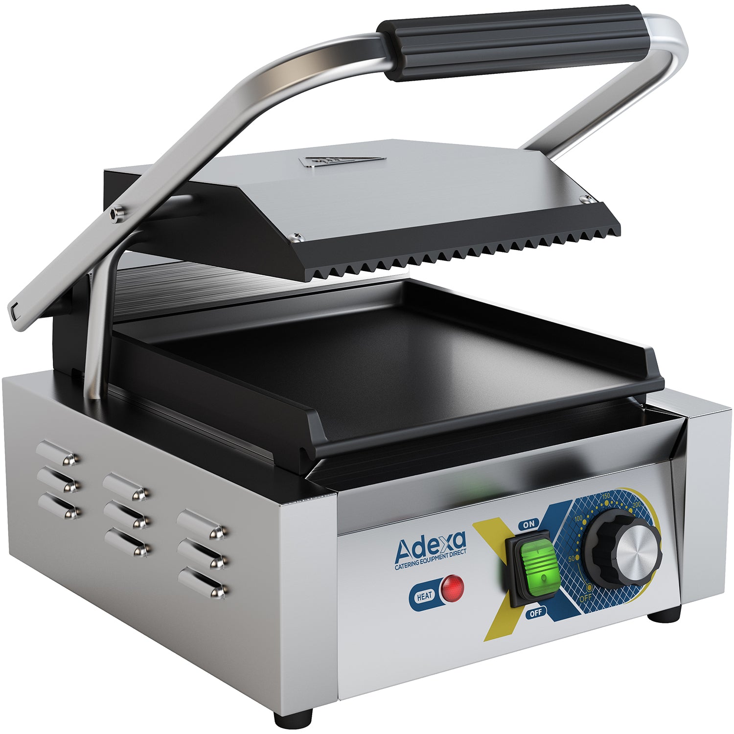 Heavy Duty Panini Contact grill Single Ribbed/Smooth | Adexa EGD10B