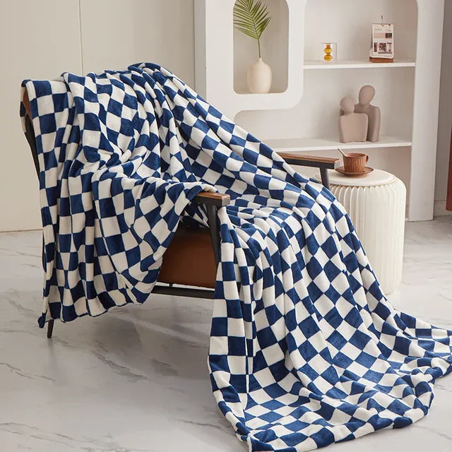 Checkered Sofa Throw | Soft Decorative Living Room