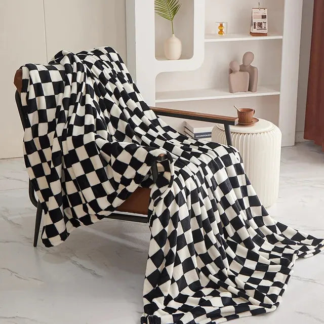 Checkered Sofa Throw | Soft Decorative Living Room