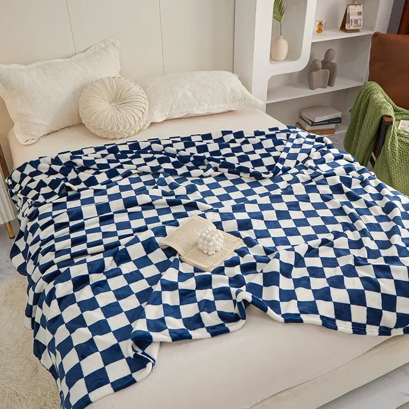 Checkered Sofa Throw | Soft Decorative Living Room