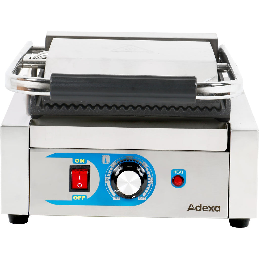Heavy Duty Panini Contact grill Single Ribbed | Adexa MLP811