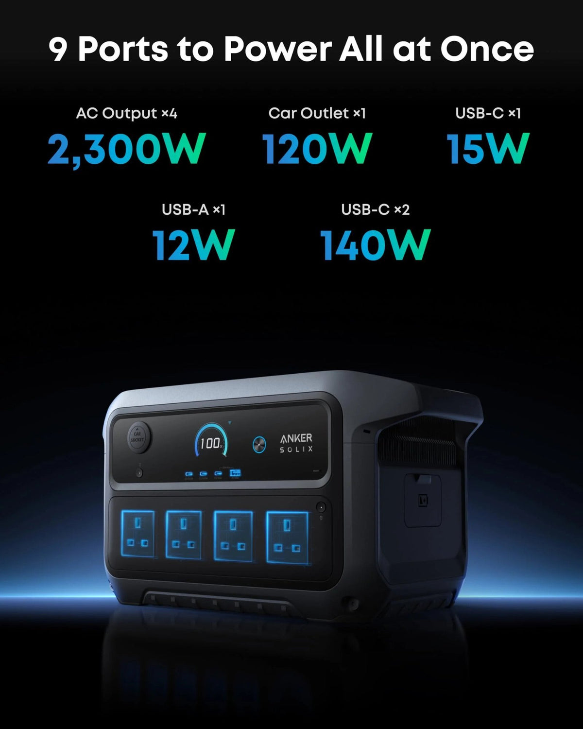 2048WH 2400W Portable Power Station – Solar Generator for Home Backup & Camping