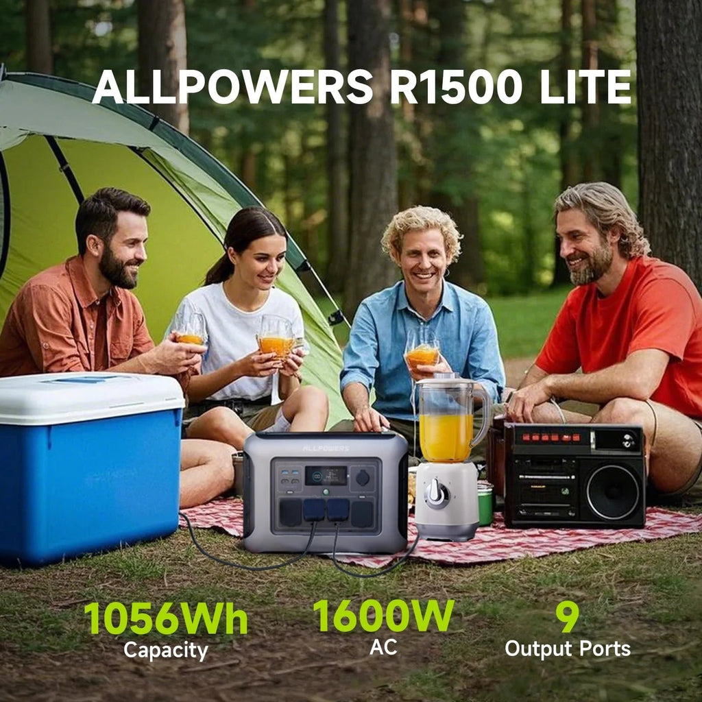 1056WH 1600W Portable Power Station – LiFePO4 Battery Solar Generator for Home Backup & Camping