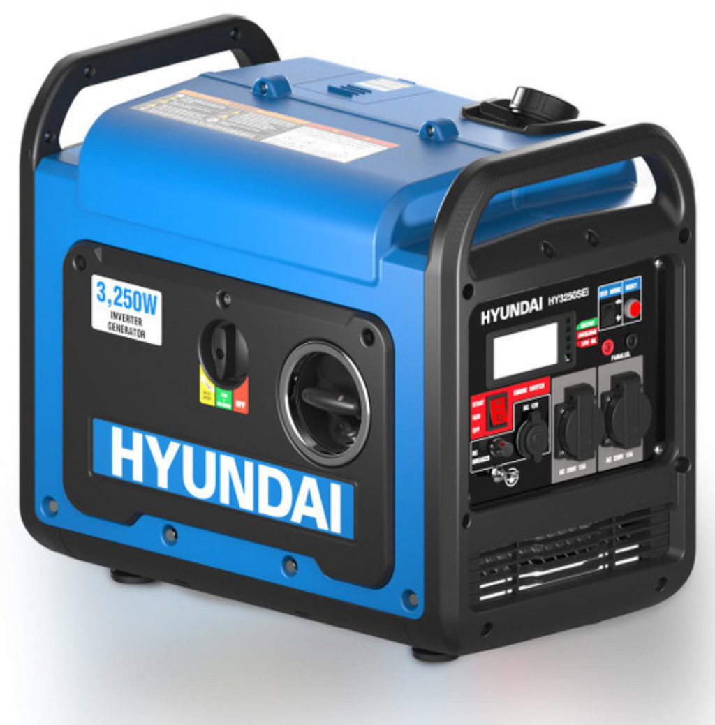 Hyundai 3200W / 3.2kW Petrol Inverter Generator, Pure Sine Wave Output, Lightweight, Quiet with Electric Start | HY3250SEi