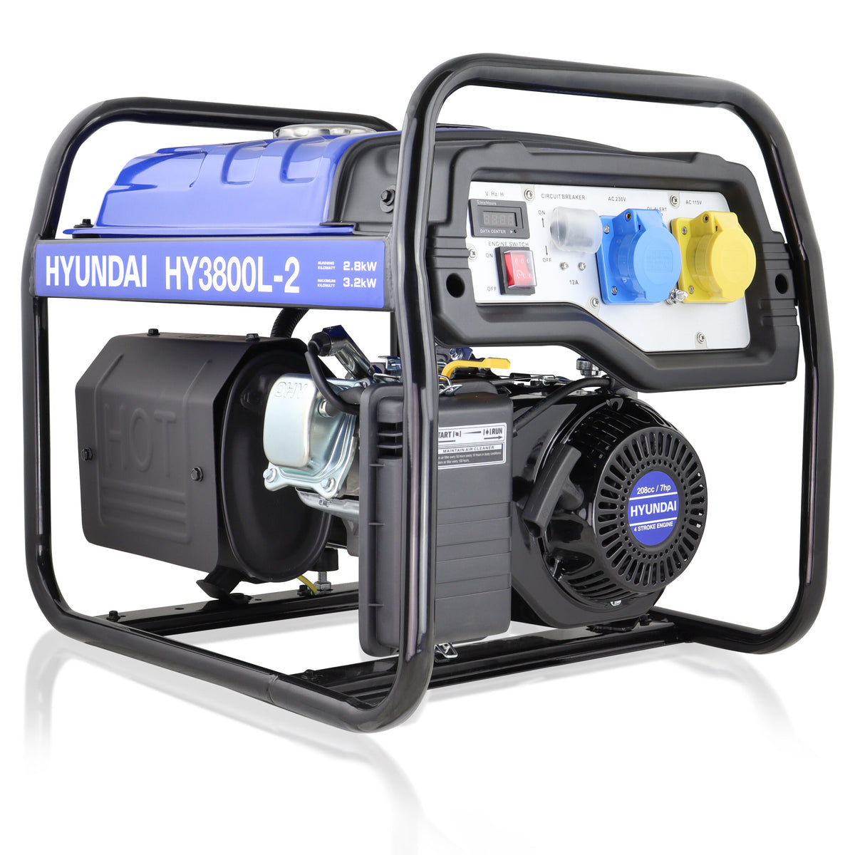 Hyundai HY3800L-2 3.2kW / 4.00kVa* Recoil Start Site Petrol Generator