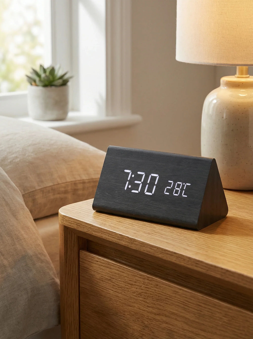 Desk Clocks | Digital Alarm Clock Wooden Style