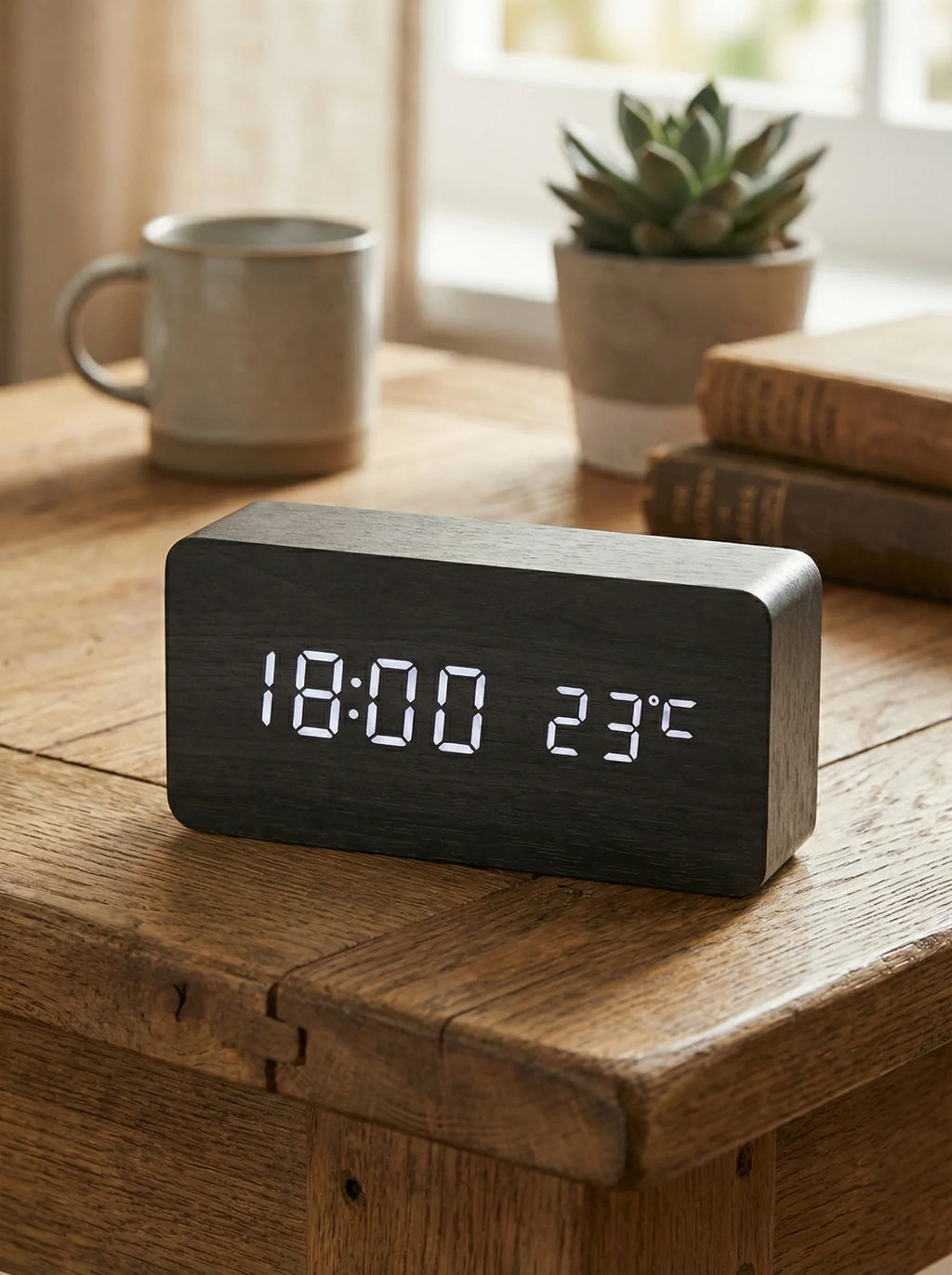 Desk Clocks | Digital Alarm Clock Wooden Style