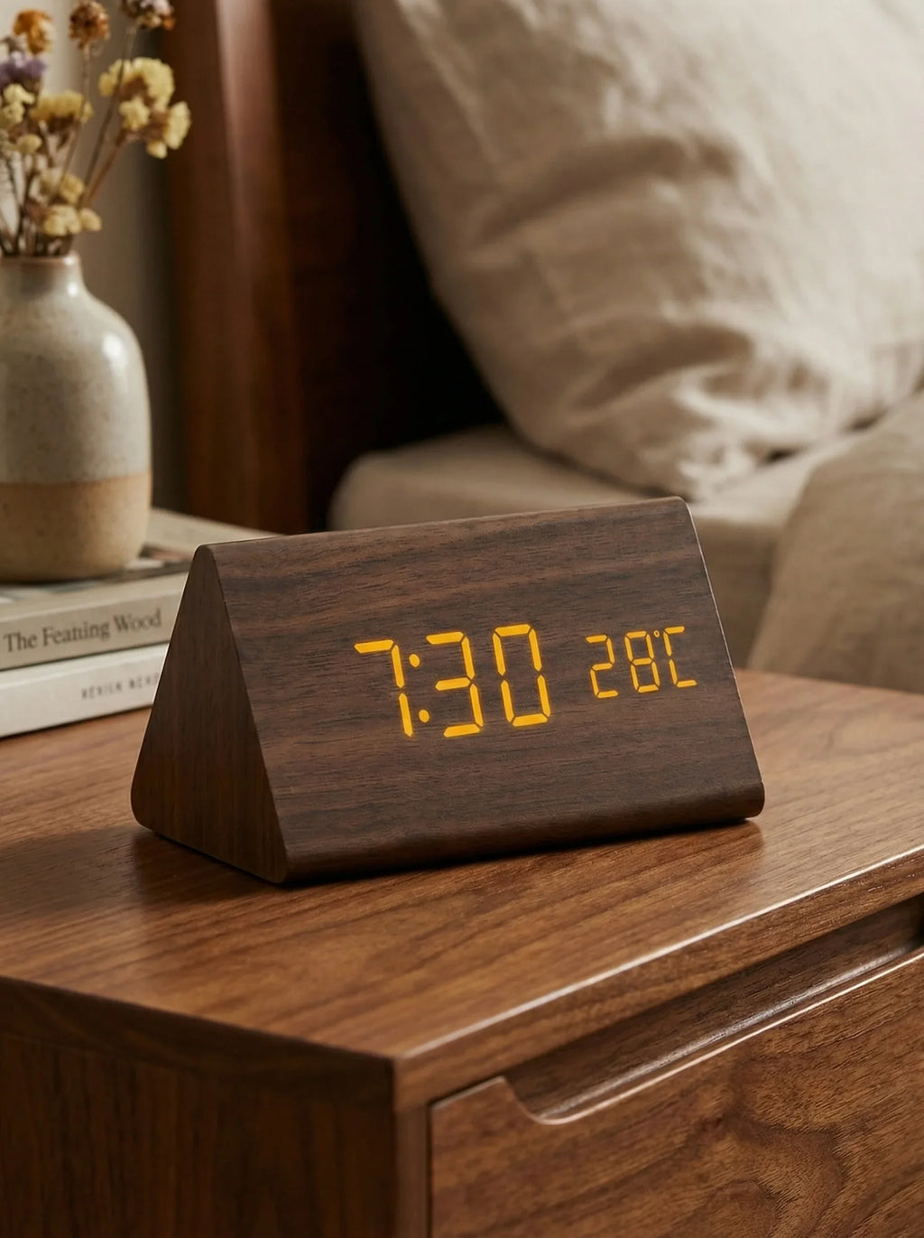 Desk Clocks | Digital Alarm Clock Wooden Style
