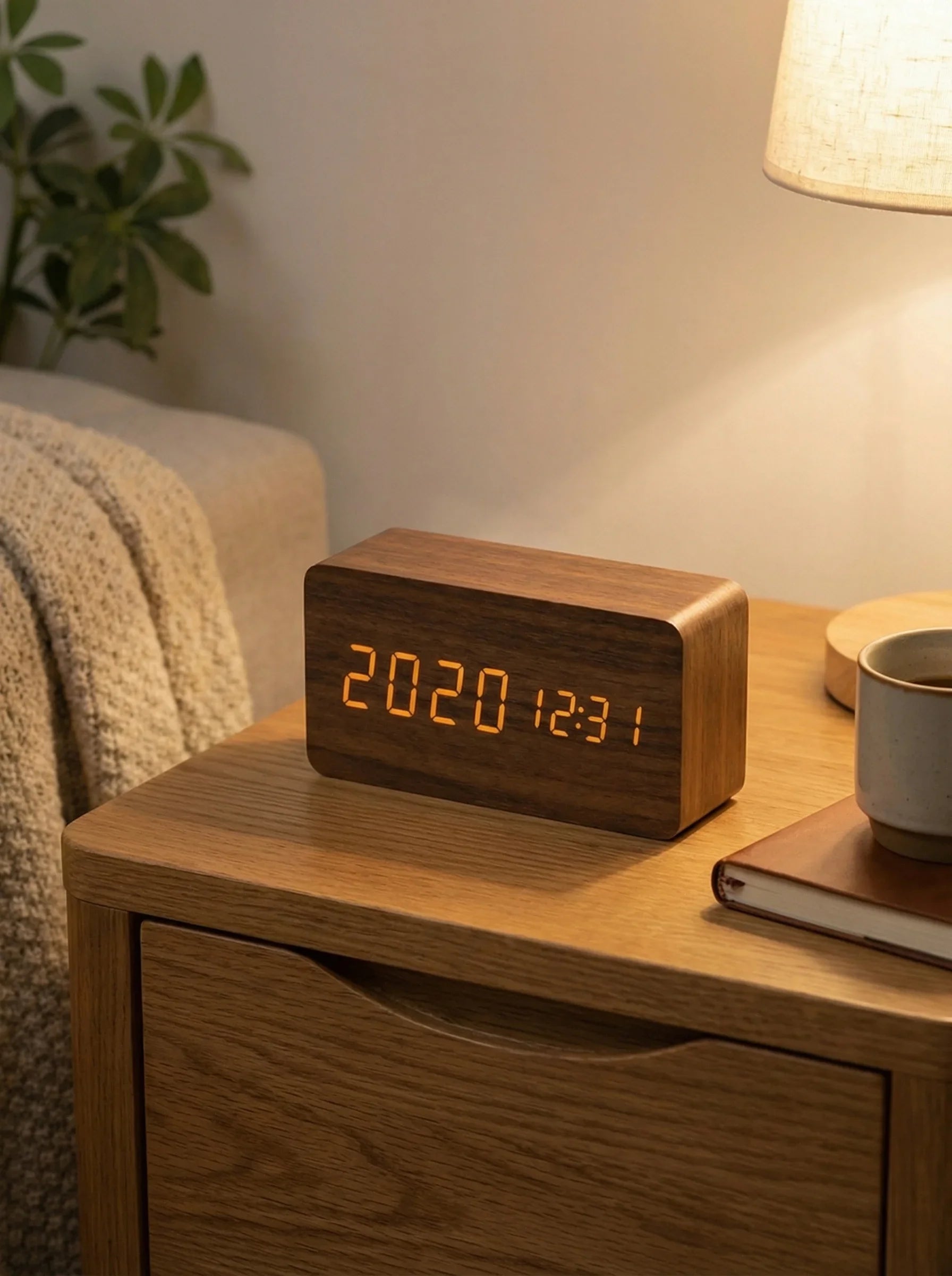 Desk Clocks | Digital Alarm Clock Wooden Style