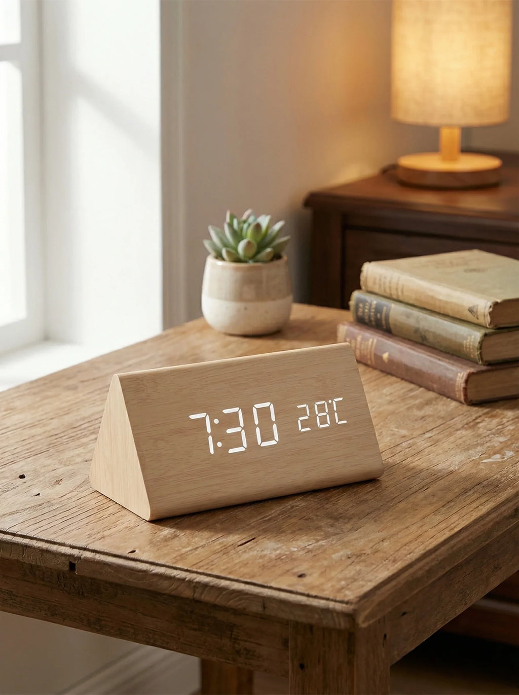 Desk Clocks | Digital Alarm Clock Wooden Style