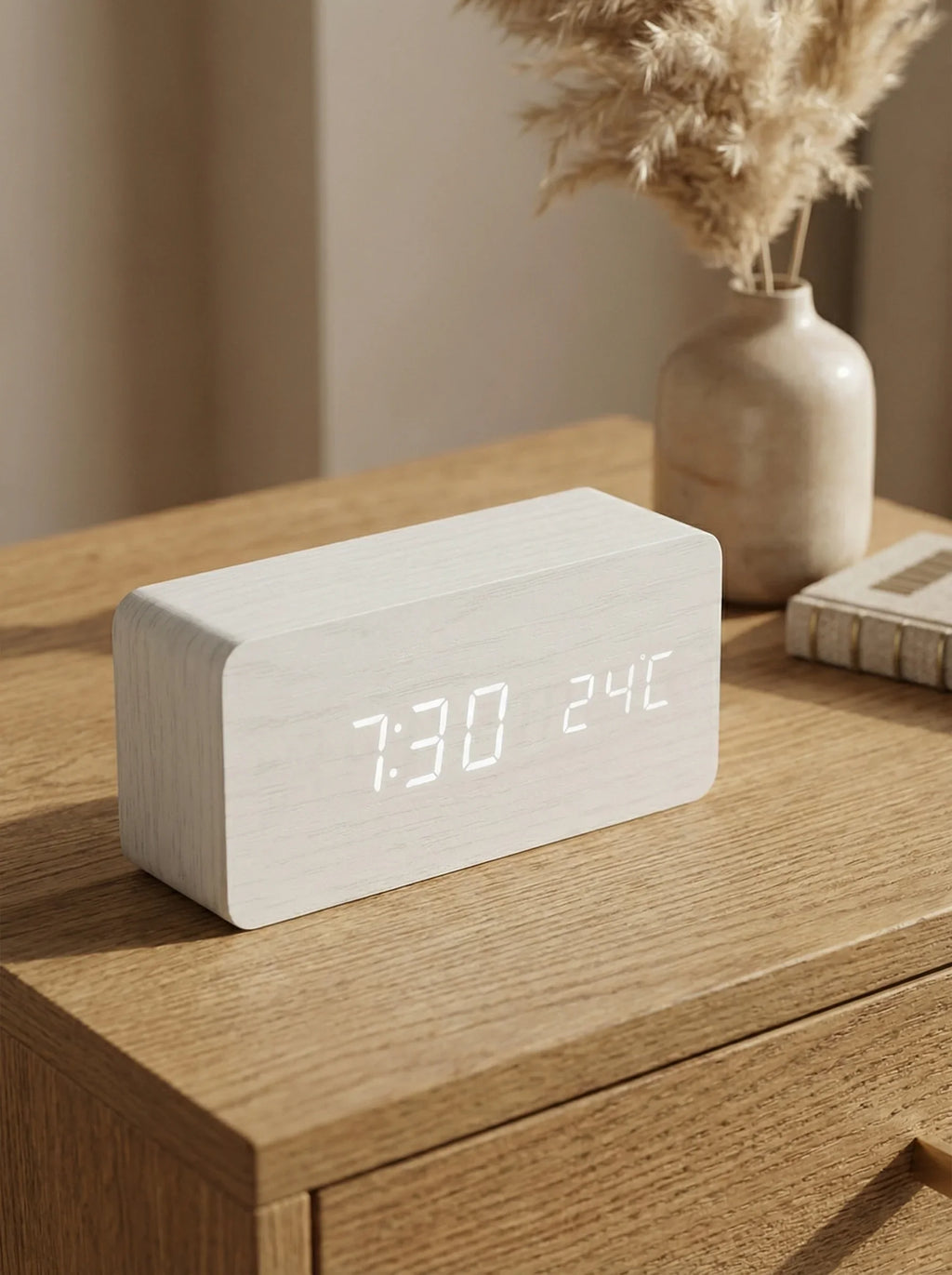 Desk Clocks | Digital Alarm Clock Wooden Style