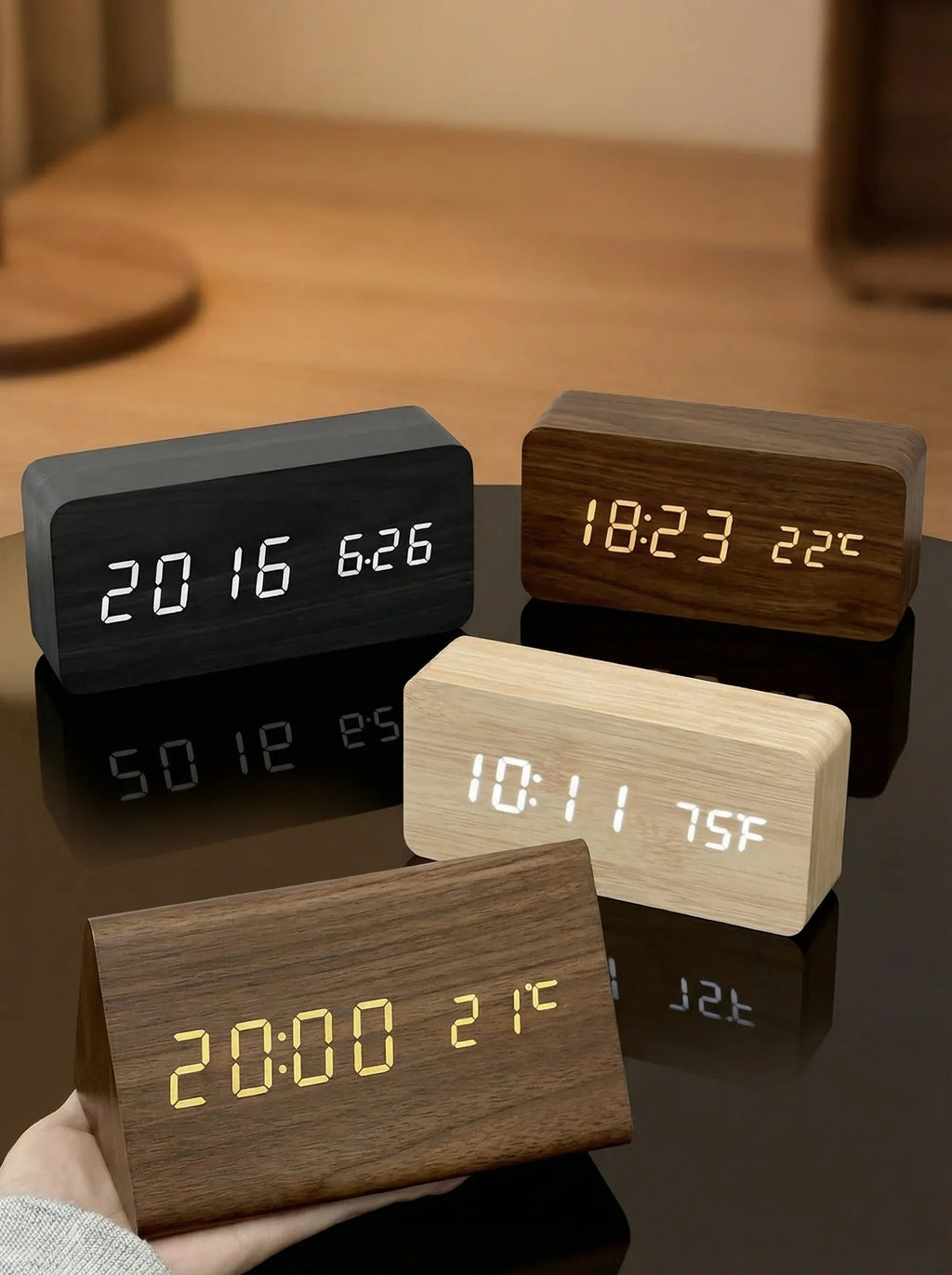 Desk Clocks | Digital Alarm Clock Wooden Style