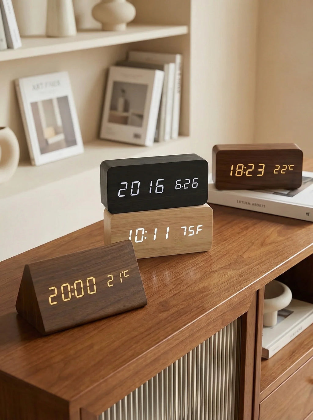 Desk Clocks | Digital Alarm Clock Wooden Style