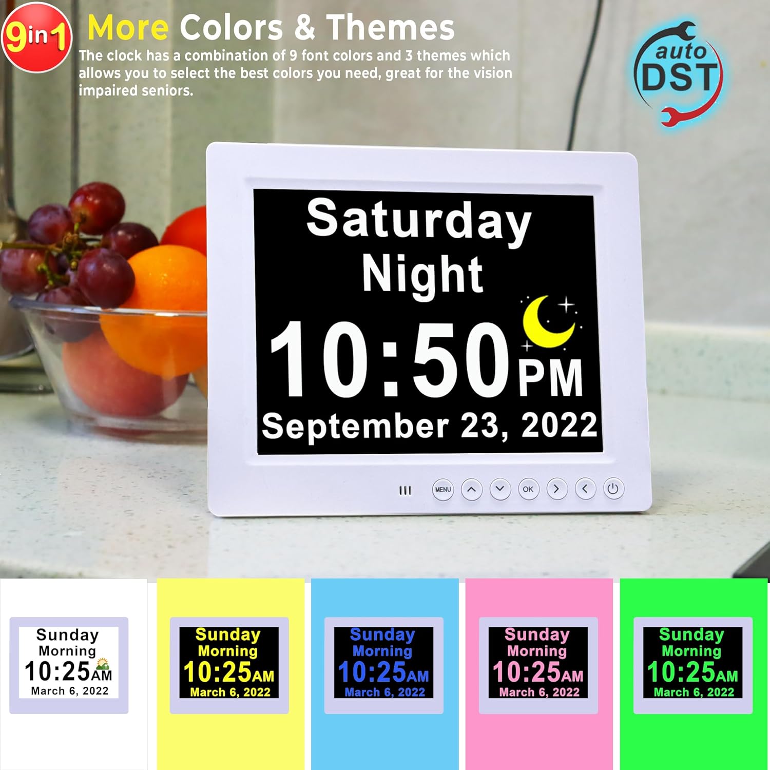 Digital Calendar Clock | Large Display Reminder Clock