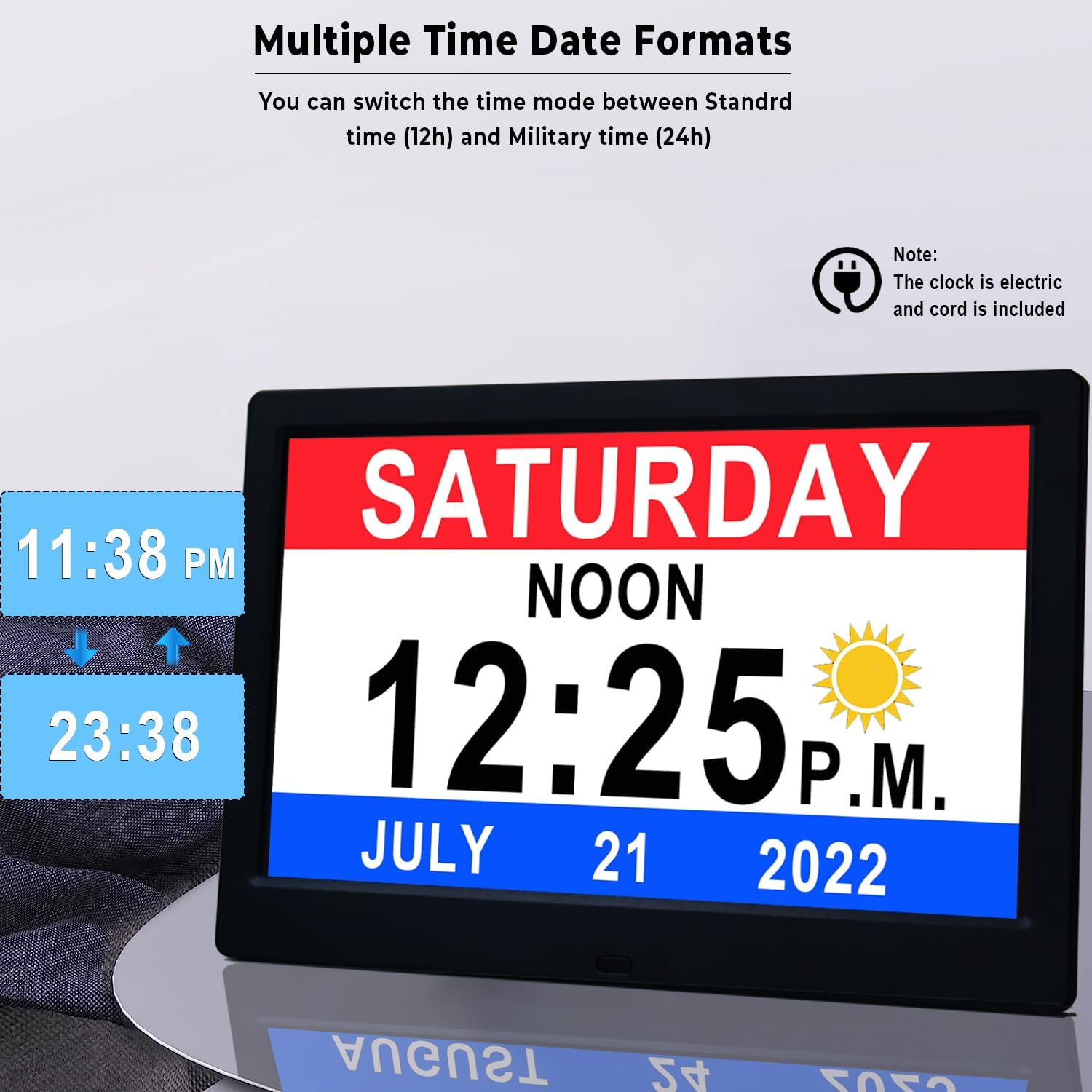 Digital Calendar Clock | Large Display Reminder Clock