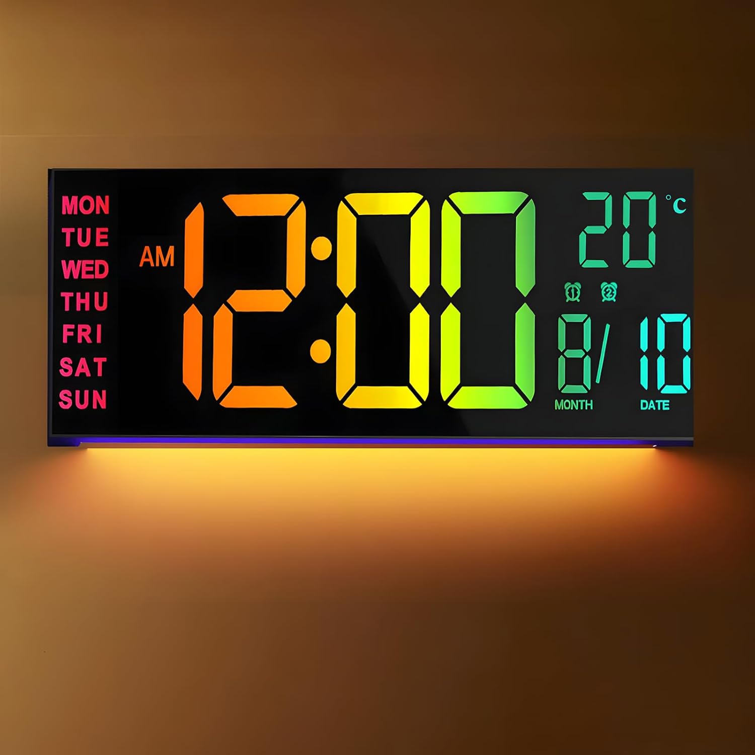 Digital Wall Clock | LED Alarm Calendar Clock