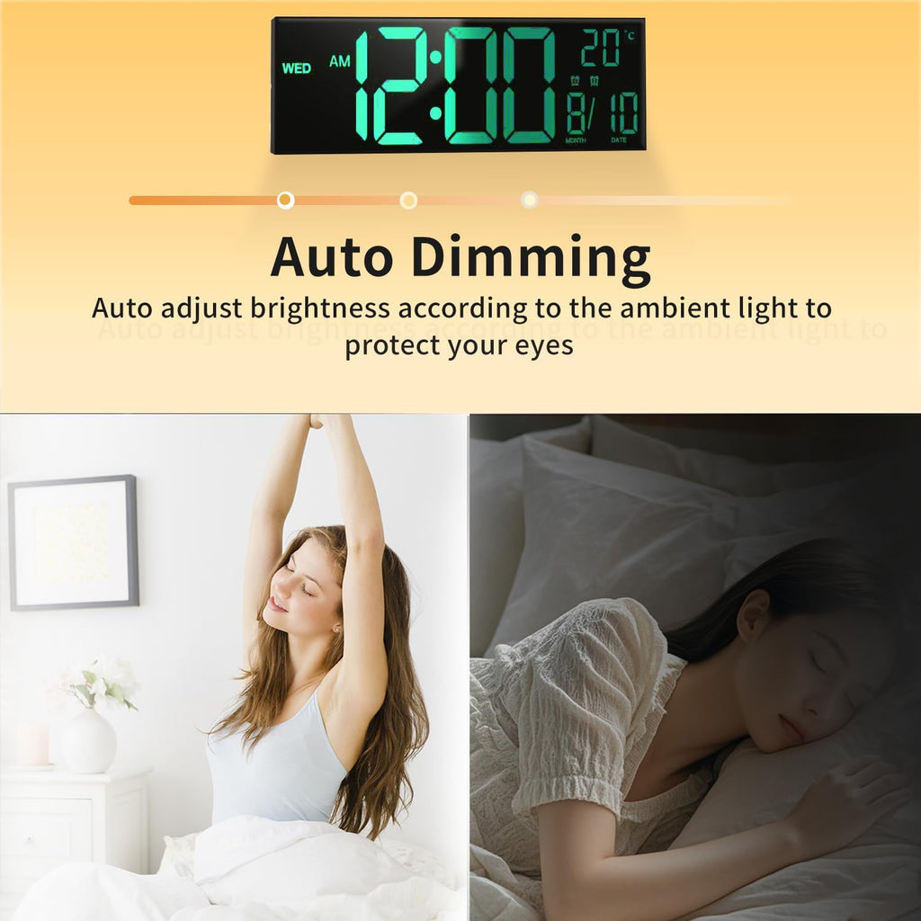 Digital Wall Clock | LED Alarm Calendar Clock