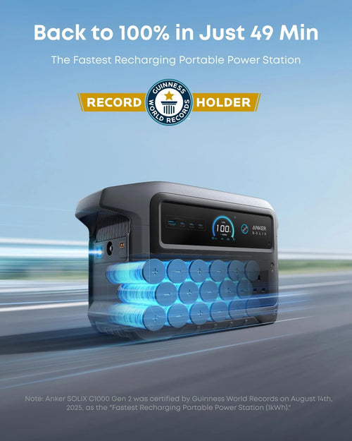1024WH 2000W Portable Power Station – Solar Generator with UPS for Home Backup & Camping