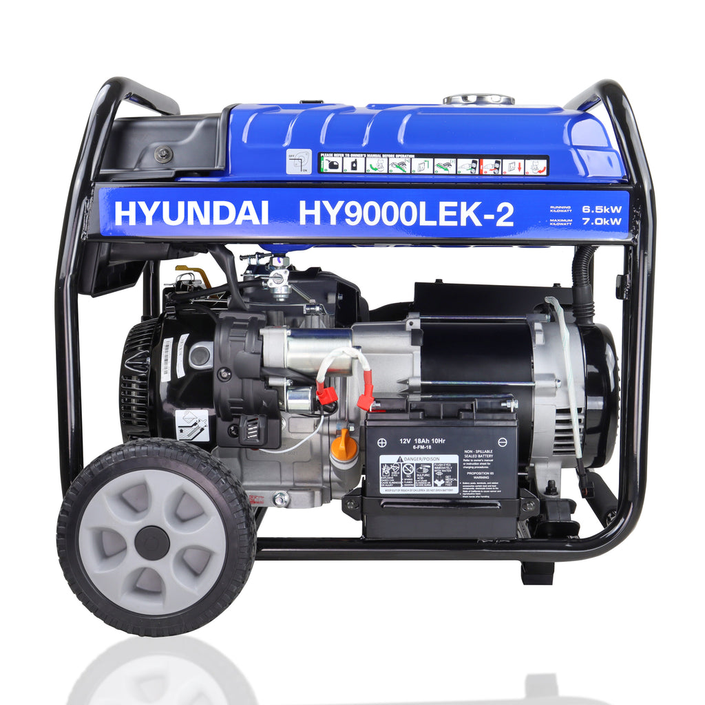 Hyundai HY9000LEk-2 Petrol Generator 7kW / 8.75kVa* Recoil & Electric Start