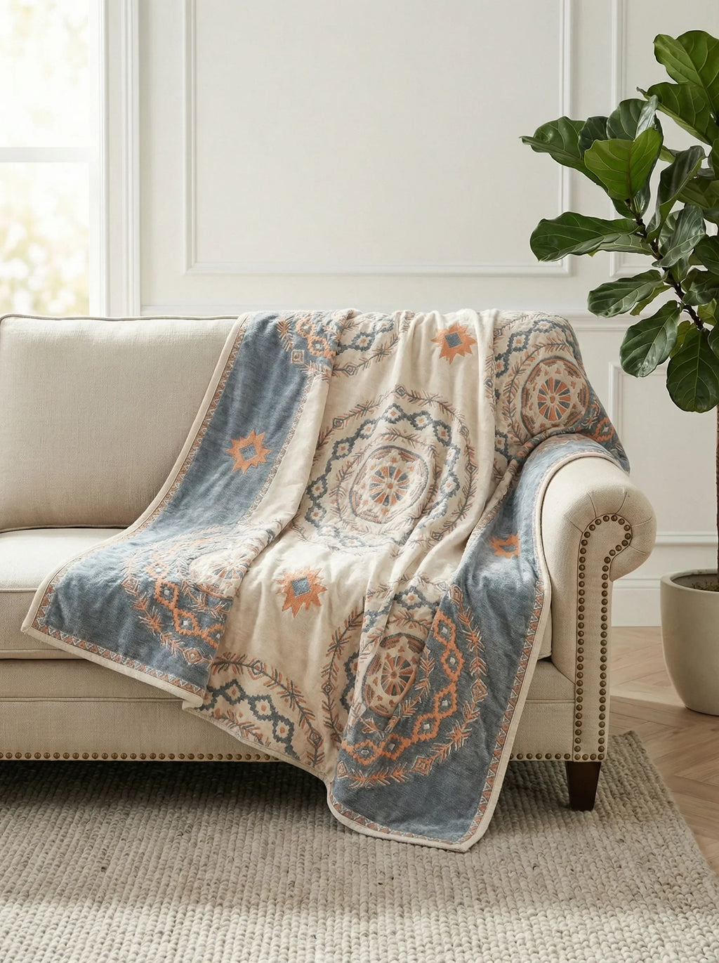 Geometric Bed Quilt Blanket | Soft Layered Bedroom Comfort