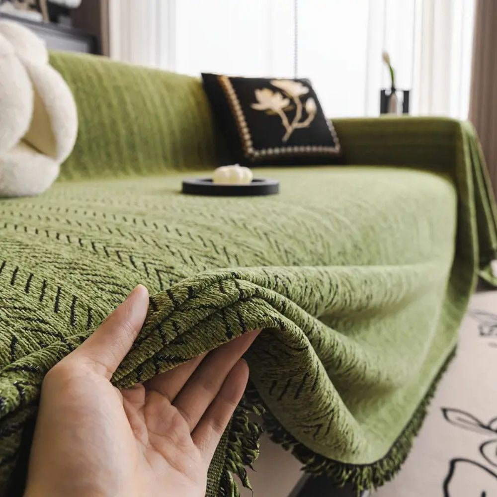 Nordic Sofa Cover | Tassel Trim