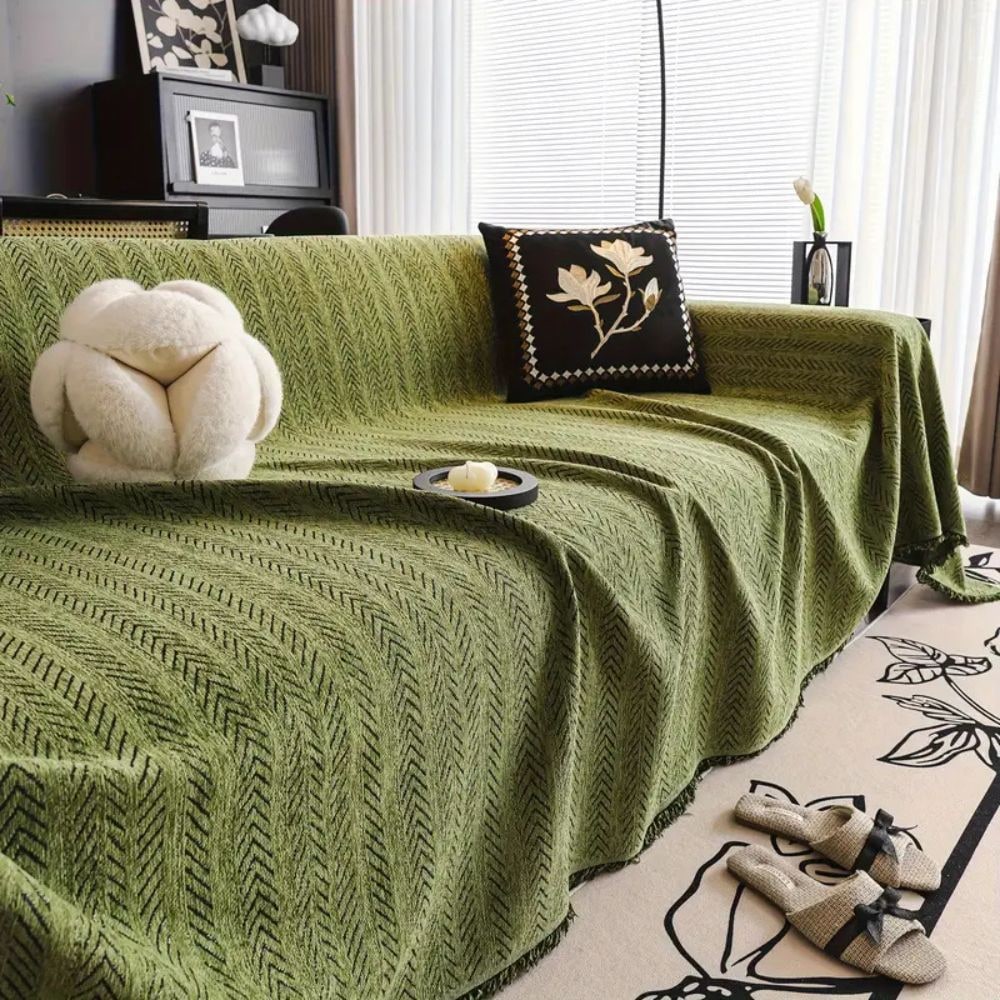 Nordic Sofa Cover | Tassel Trim