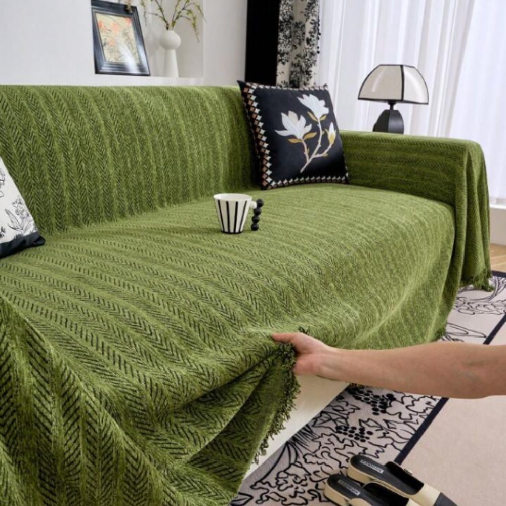 Nordic Sofa Cover | Tassel Trim