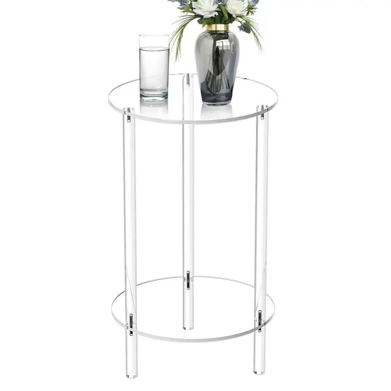 Minimalist Transparent Side Table | Two Tier Display Living Room Use