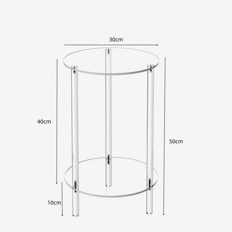 Minimalist Transparent Side Table | Two Tier Display Living Room Use
